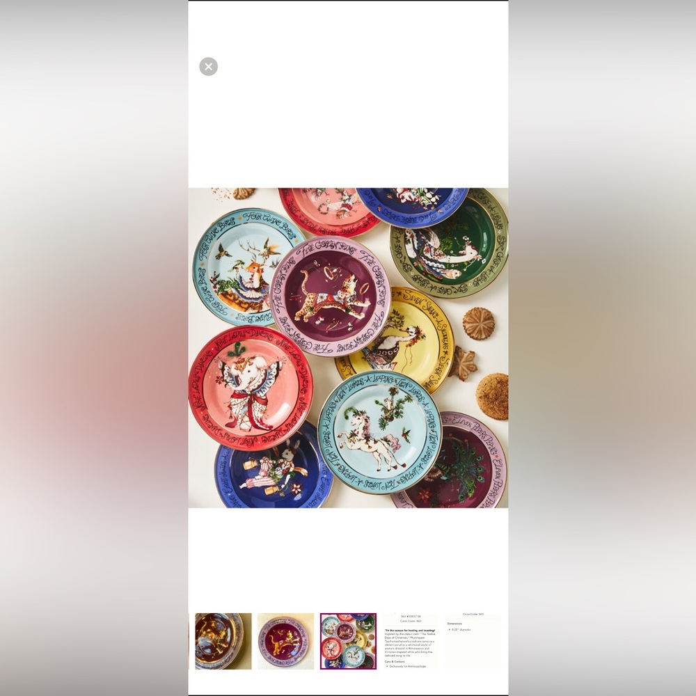 Phannapast Taychamaythakool
Anthropologie Twelve Days Christmas Dessert Plate - Picture 3 of 3